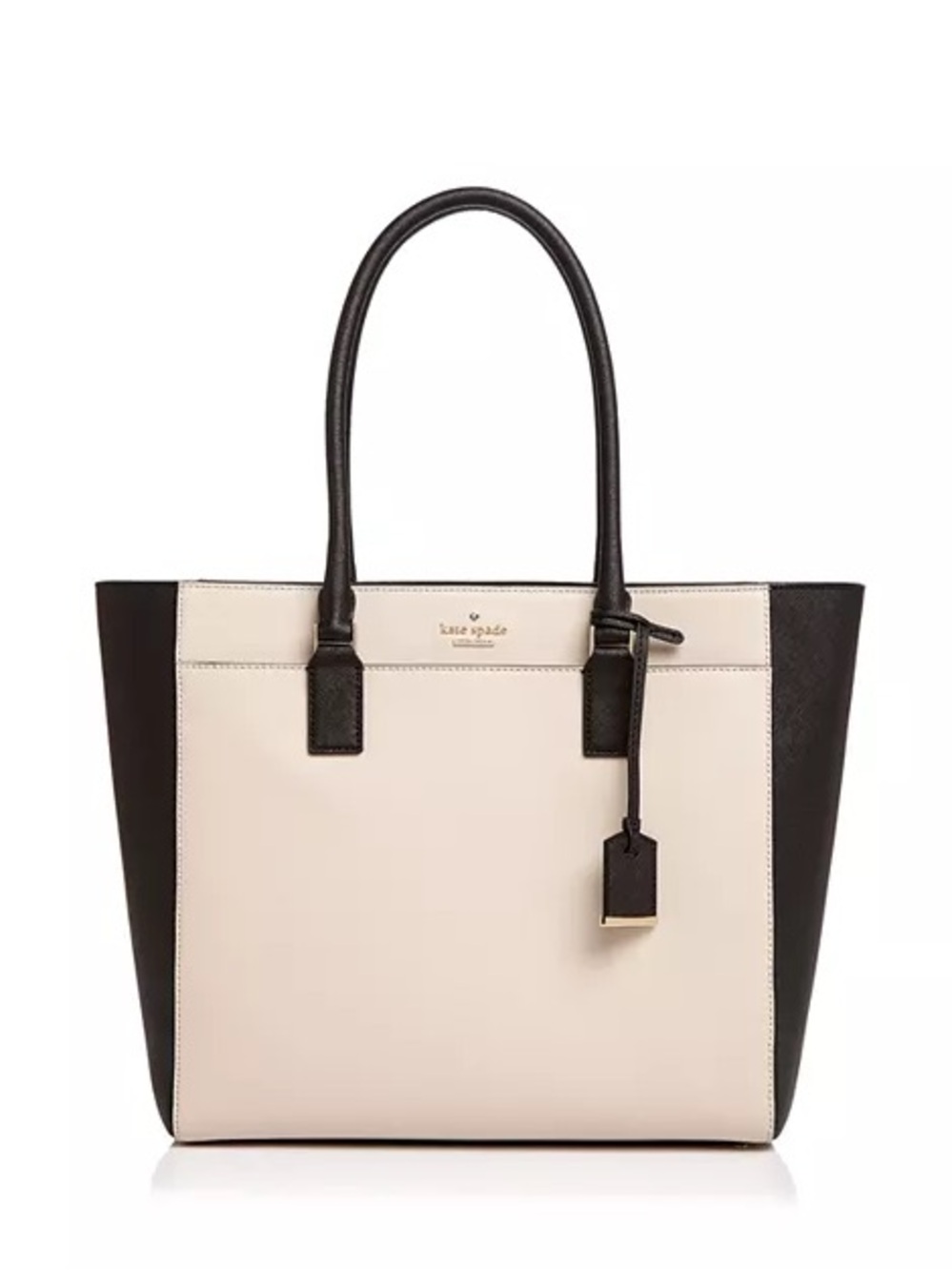 kate spade Black and Cream Colorblock Leather Tote